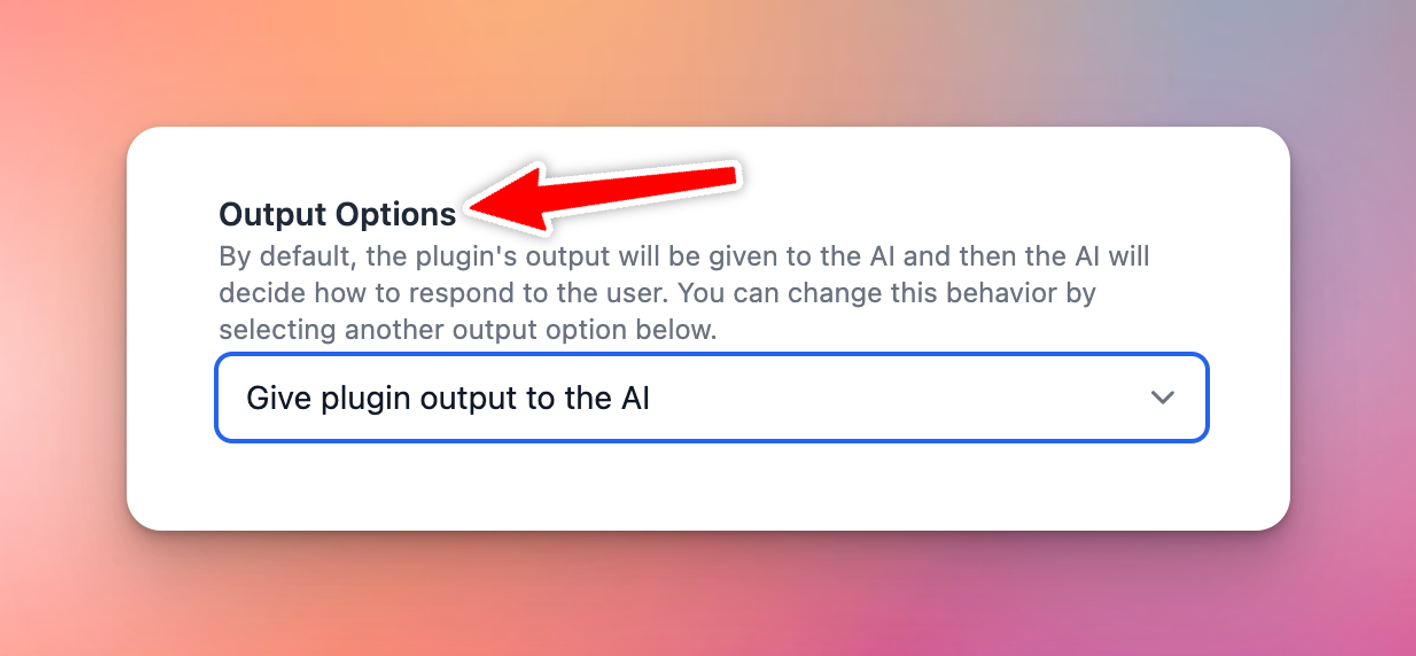 Output Options